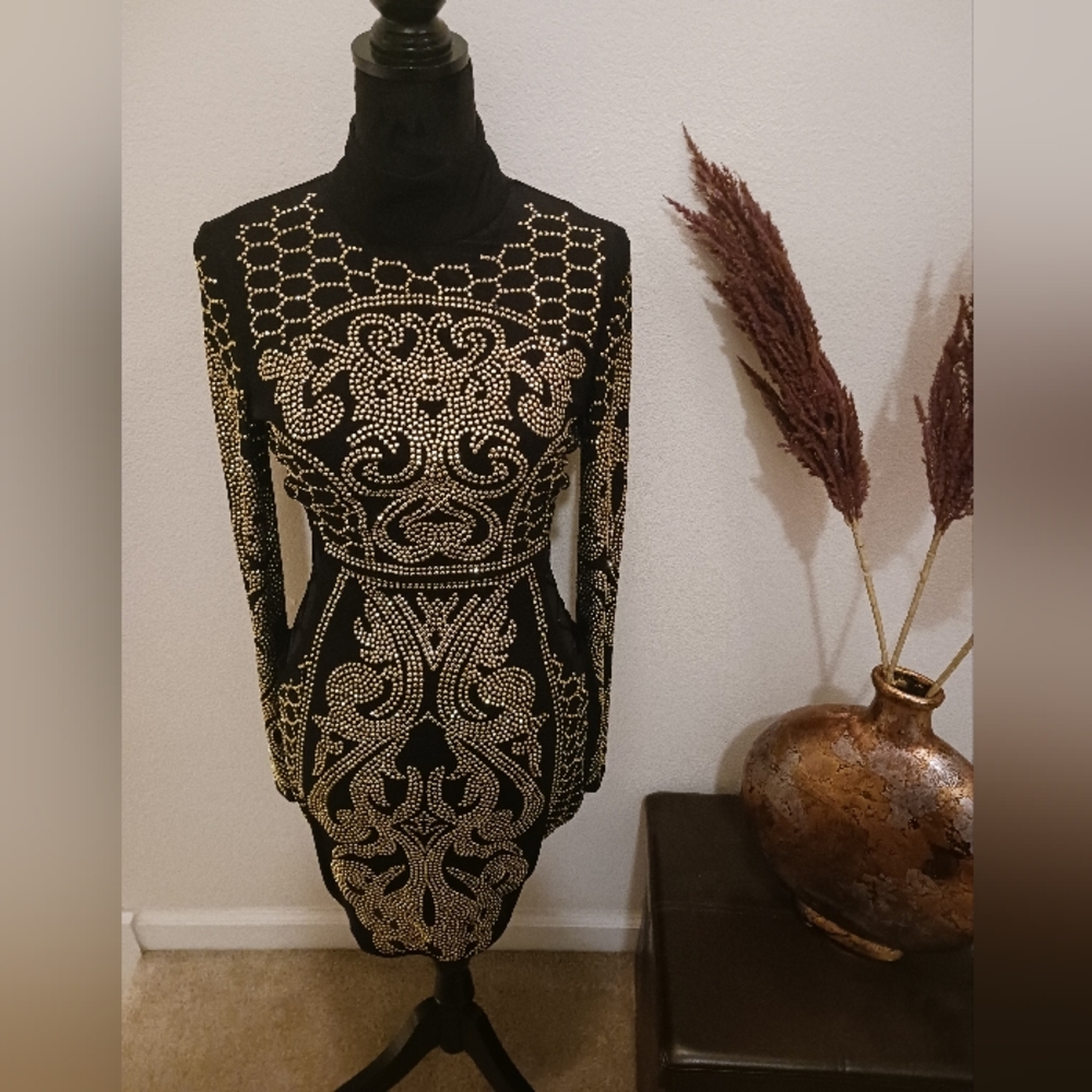 NWOT Banjul Black and Gold Party Dress